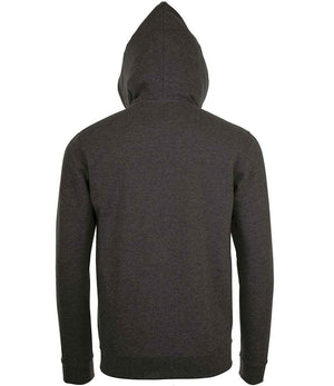 Stone Zip Hooded Sweatshirt in Charcoal Marl, back view