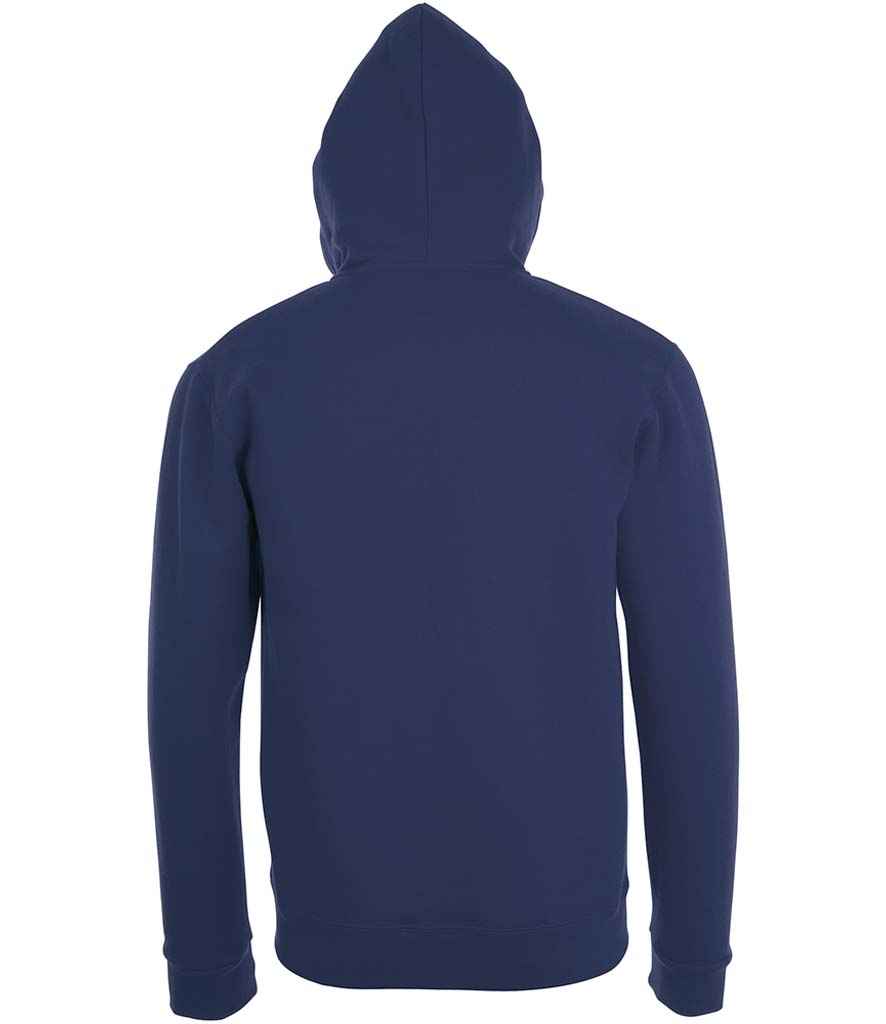Stone Zip Hooded Sweatshirt in French Navy, back view