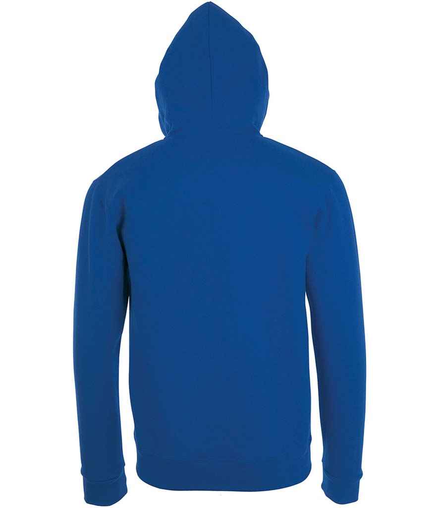 Stone Zip Hooded Sweatshirt in Royal Blue, back view