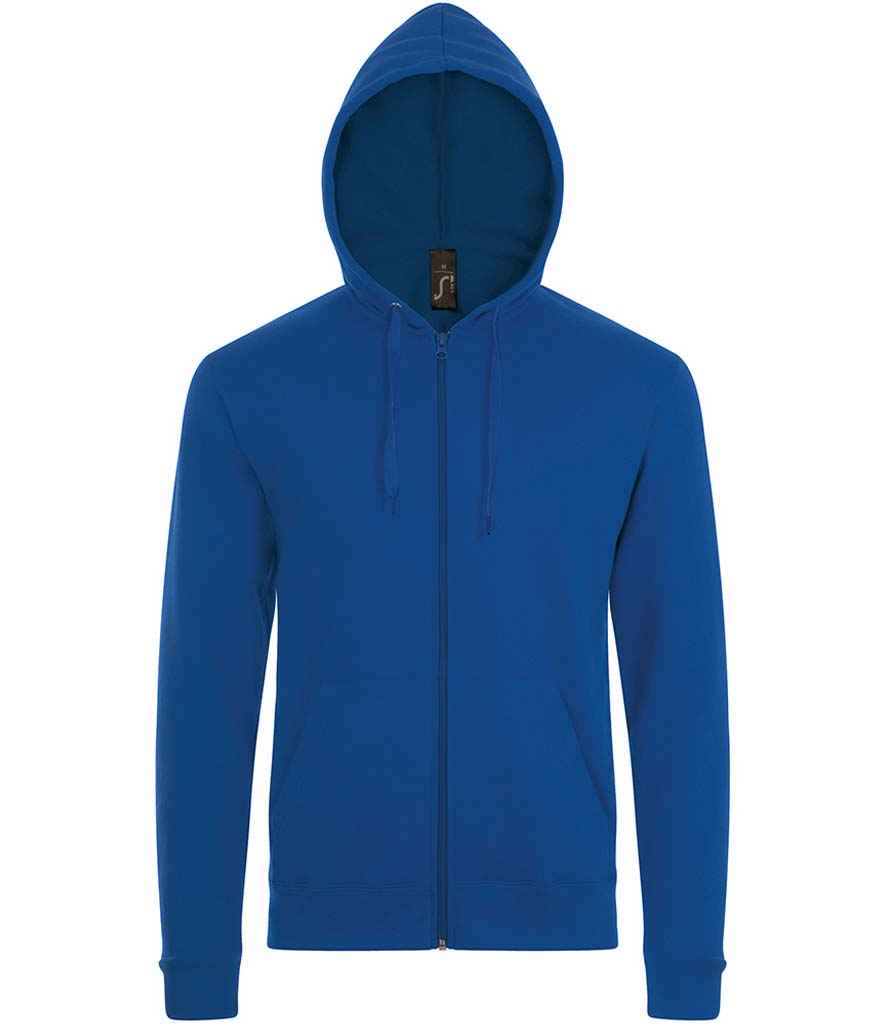 Stone Zip Hooded Sweatshirt in Royal Blue, front view