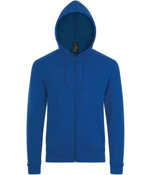 Stone Zip Hooded Sweatshirt in Royal Blue, front view