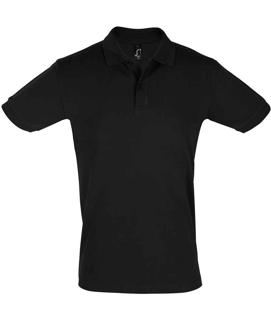 Perfect Cotton Piqué Polo Shirt in Black, front view