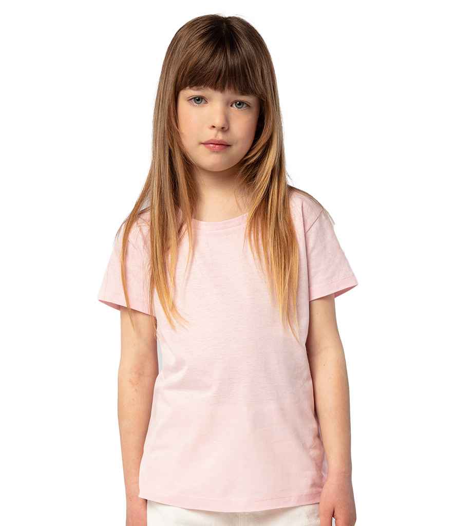 Girls Cherry T-Shirt in Medium Pink, model photo