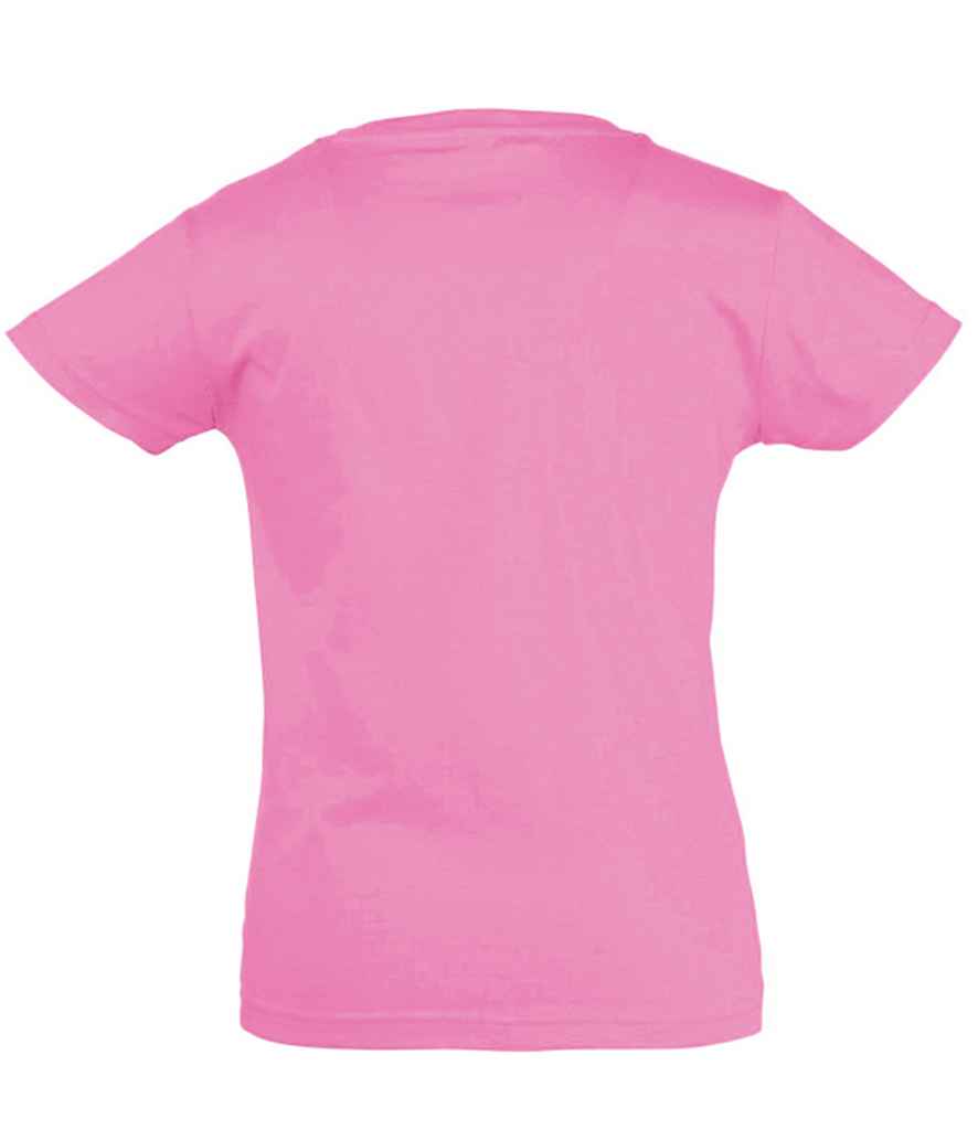 Girls Cherry T-Shirt in Orchid Pink, back view