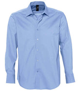 Brighton Long Sleeve Fitted Shirt in Bright Sky, front view