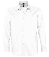 Brighton Long Sleeve Fitted Shirt in White, front view