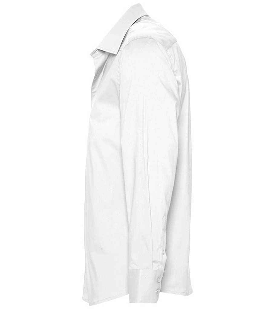 Brighton Long Sleeve Fitted Shirt in White, left side view