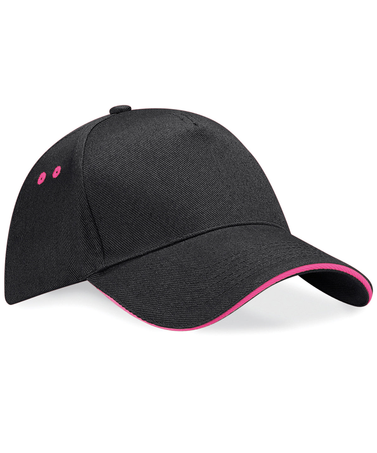 Ultimate 5-Panel Cap - Sandwich Peak in Black/Fuchsia
