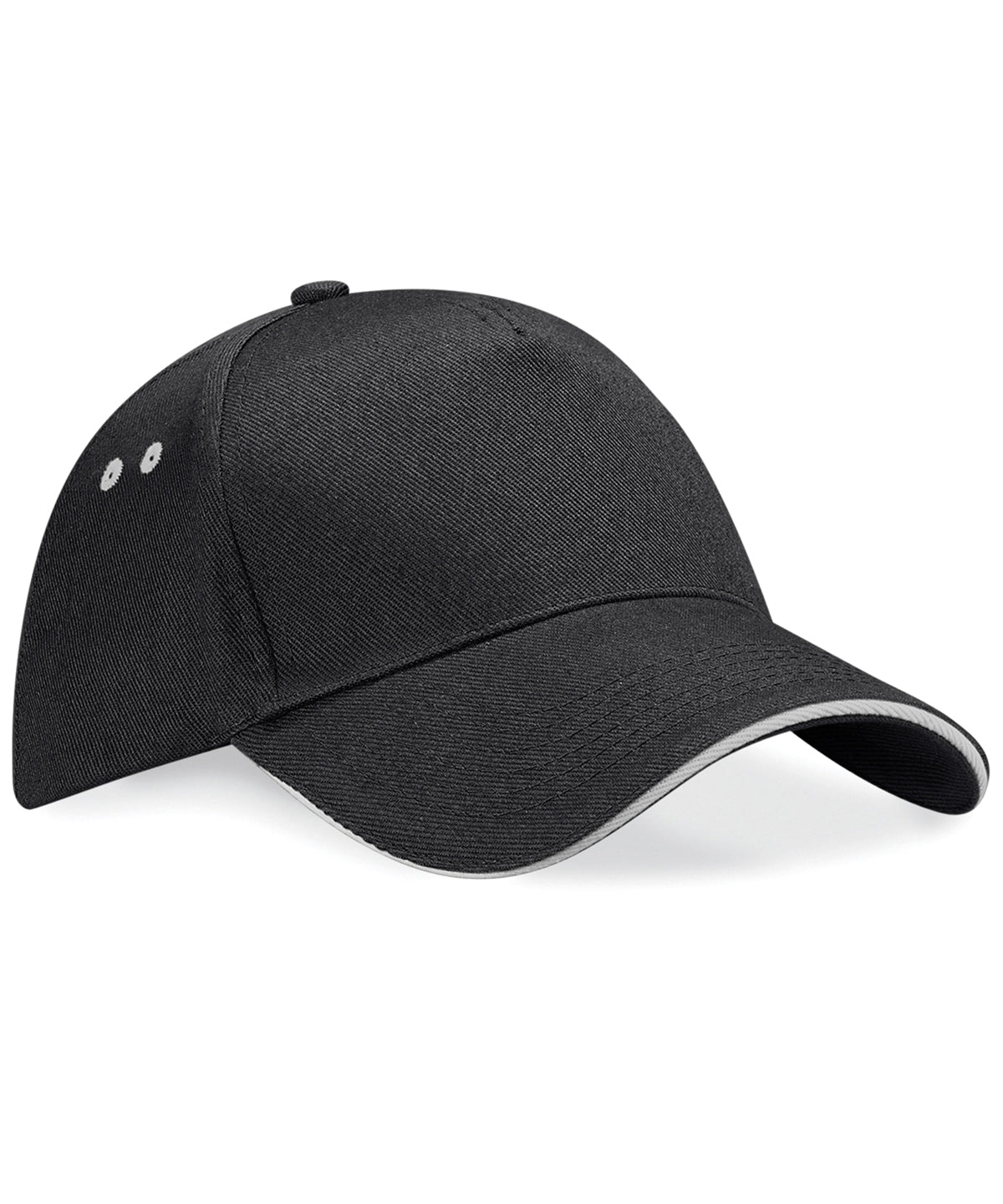 Ultimate 5-Panel Cap - Sandwich Peak in Black/Light Grey