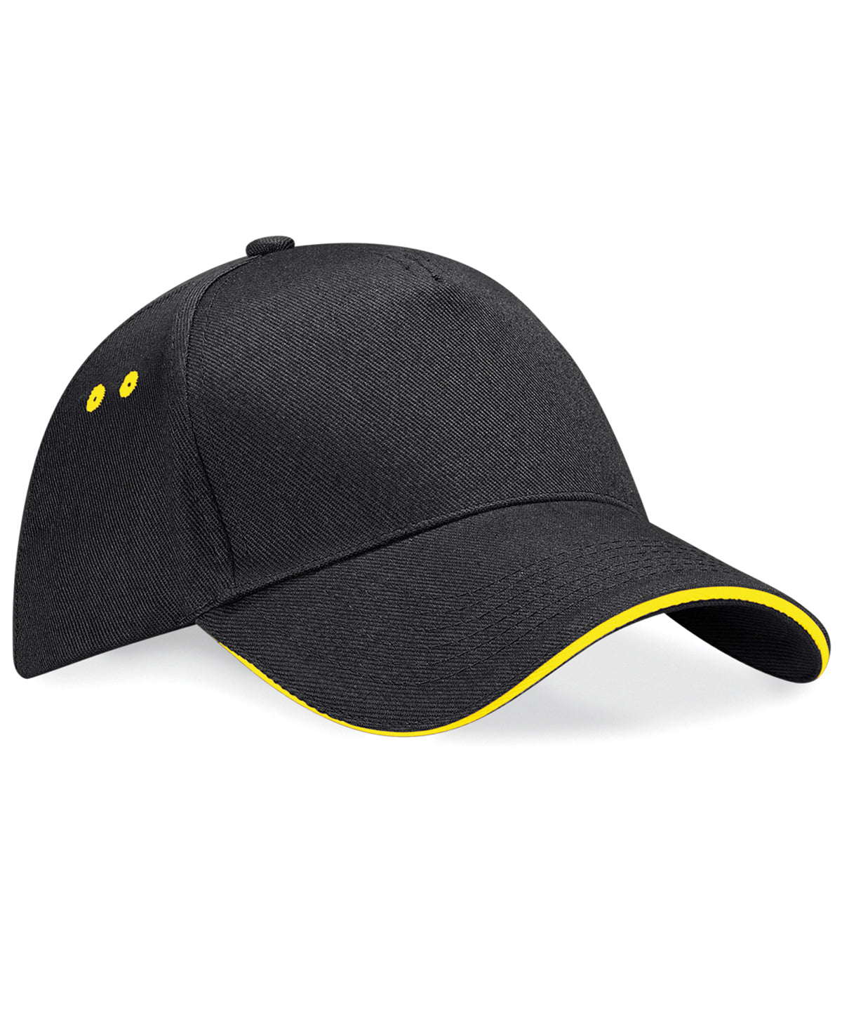 Ultimate 5-Panel Cap - Sandwich Peak in Black/Yellow