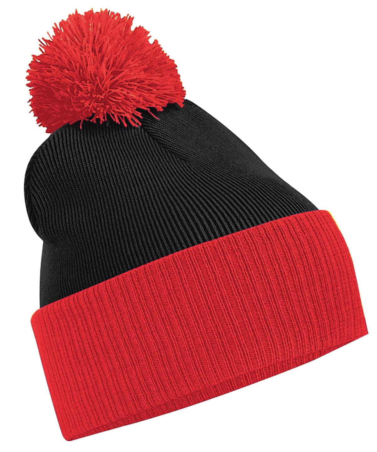 Snowstar® Two-Tone Beanie in Black/Bright Red
