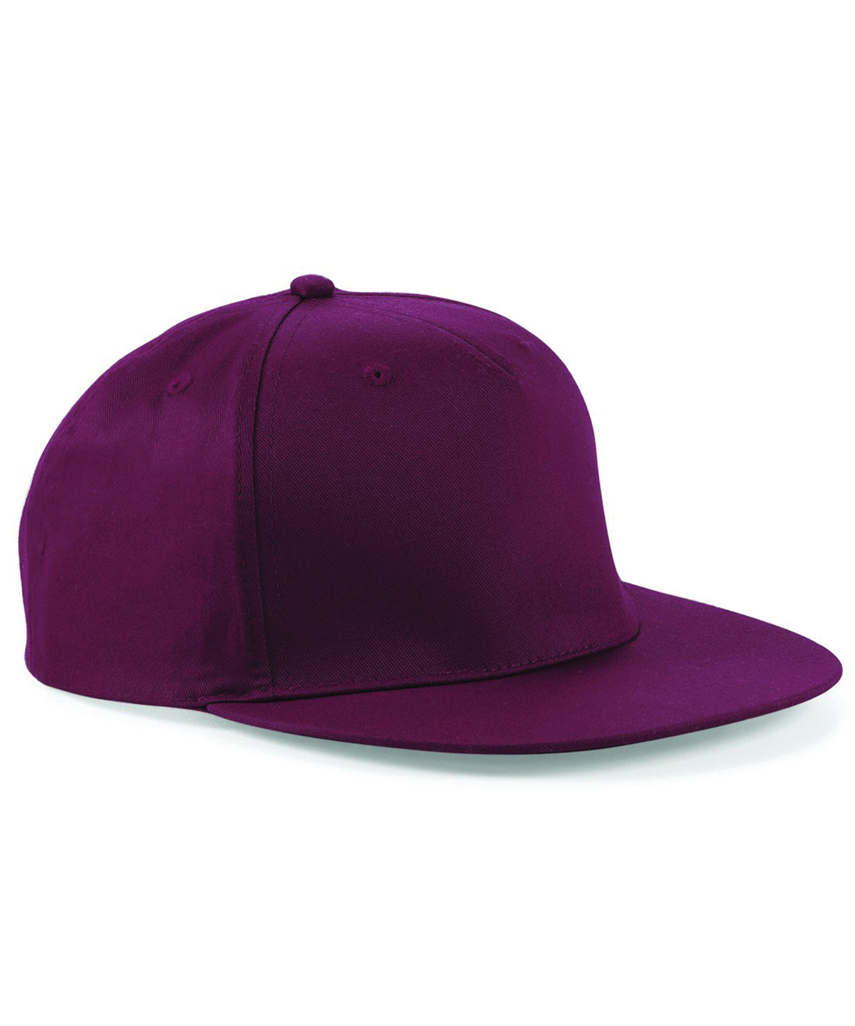 5-Panel Snapback Rapper Cap in Burgundy
