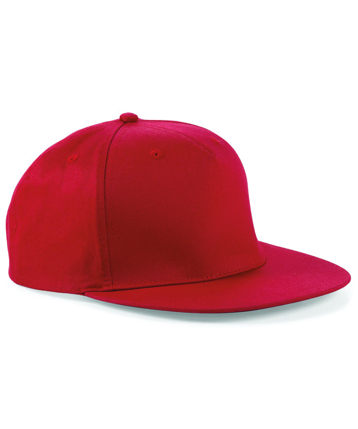5-Panel Snapback Rapper Cap in Classic Red