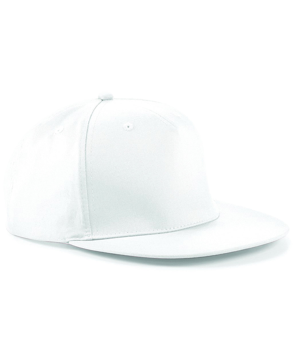 5-Panel Snapback Rapper Cap in White