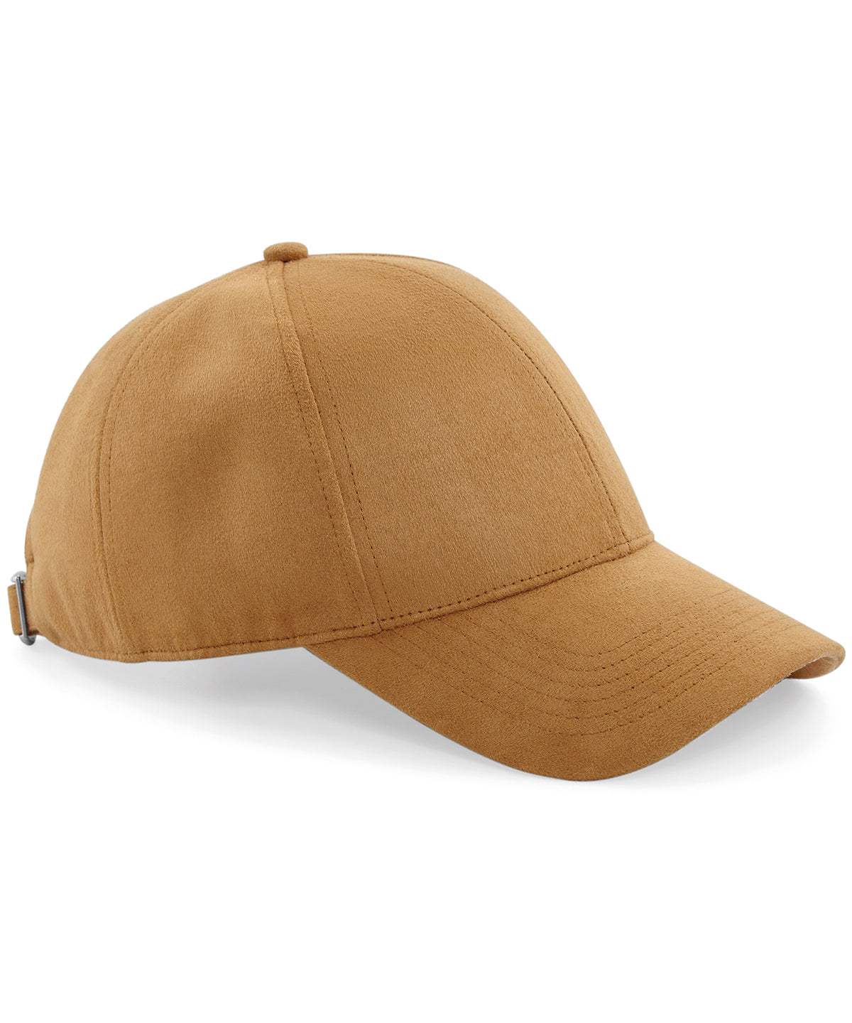 Faux Suede 6-Panel Cap in Caramel