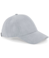 Faux Suede 6-Panel Cap in Light Grey