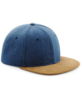 Suede Peak Snapback in Denim Blue