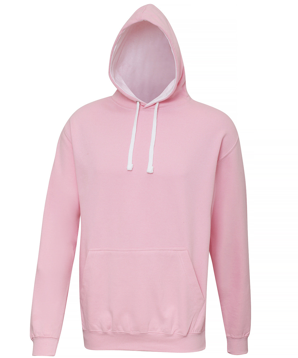 Varsity Hoodie in Baby Pink/Arctic White