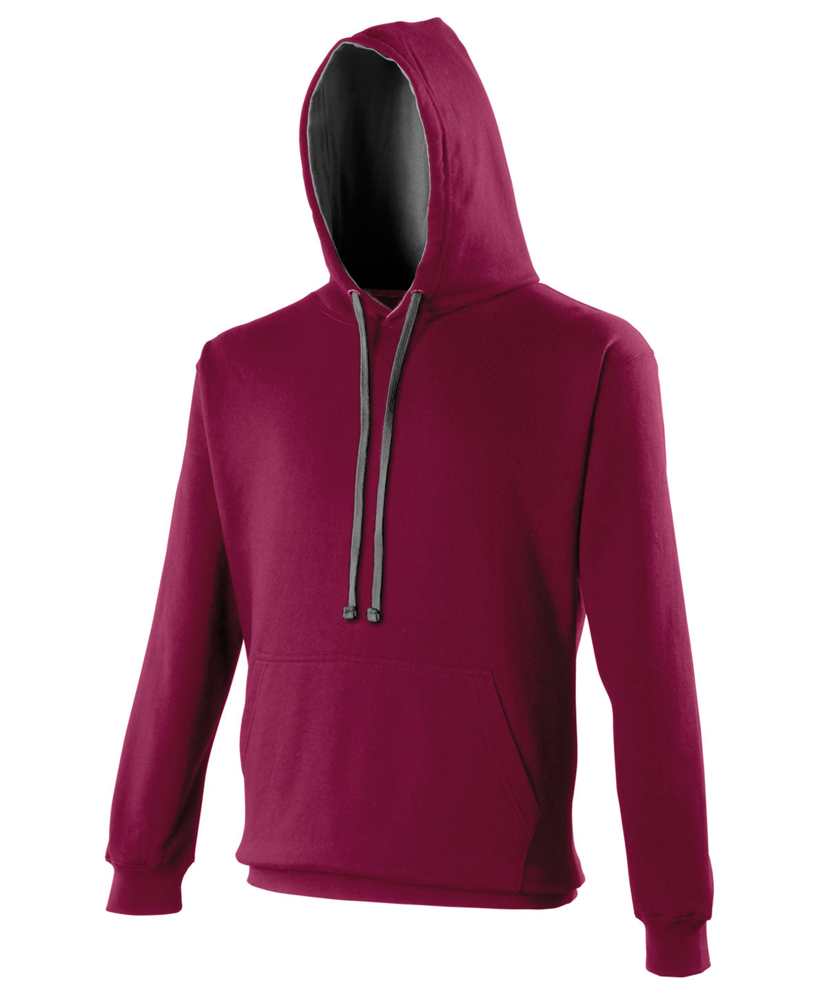 Varsity Hoodie in Burgundy/Charcoal