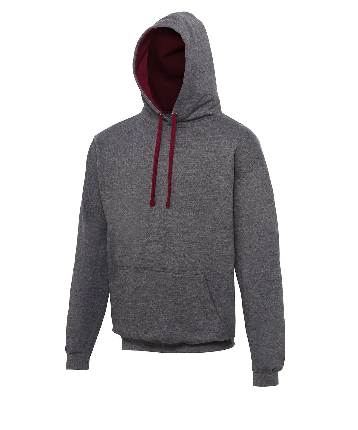 Varsity Hoodie in Charcoal/Burgundy