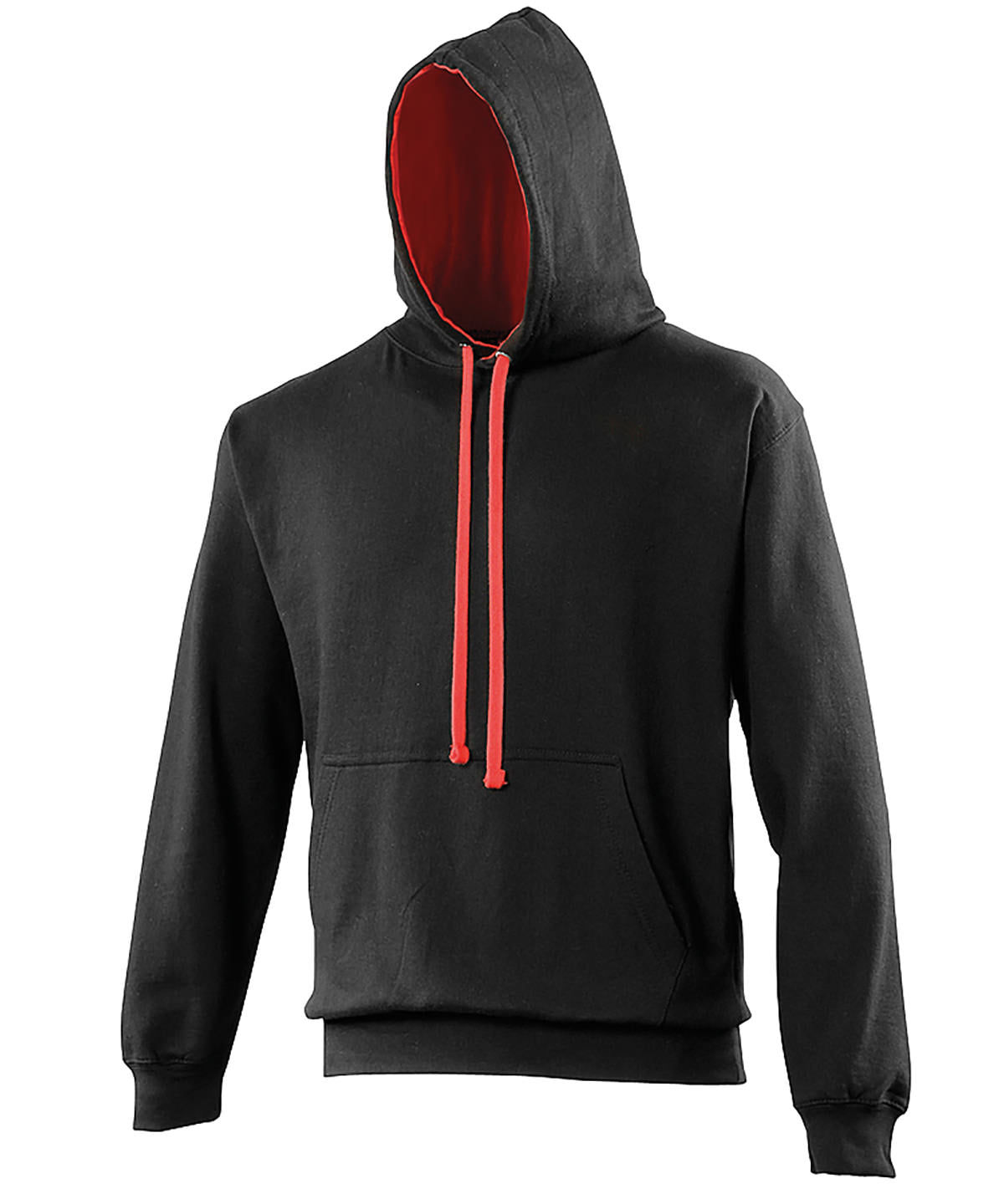 Varsity Hoodie in Jet Black/Fire Red