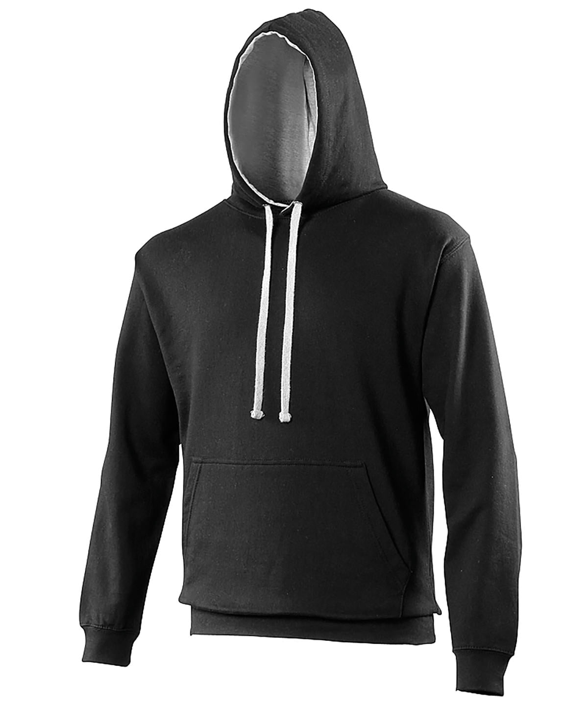 Varsity Hoodie in Jet Black/Heather Grey