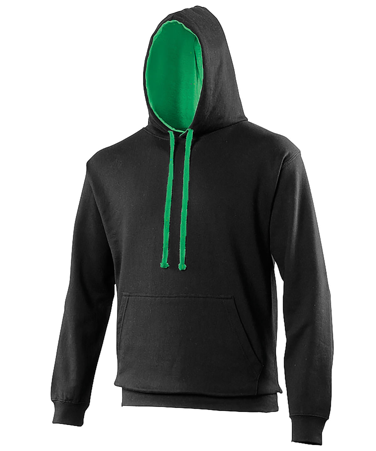 Varsity Hoodie in Jet Black/Kelly Green