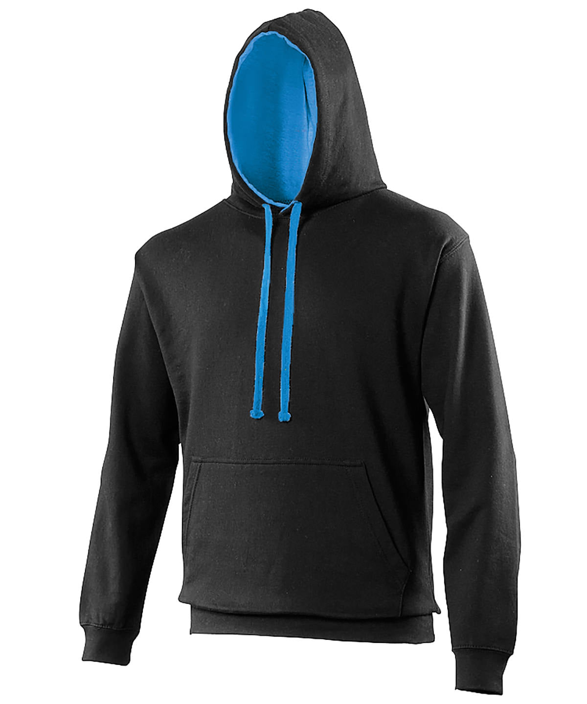 Varsity Hoodie in Jet Black/Sapphire Blue