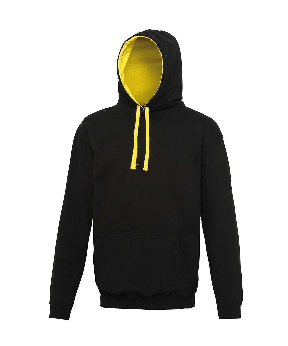 Varsity Hoodie in Jet Black/Sun Yellow