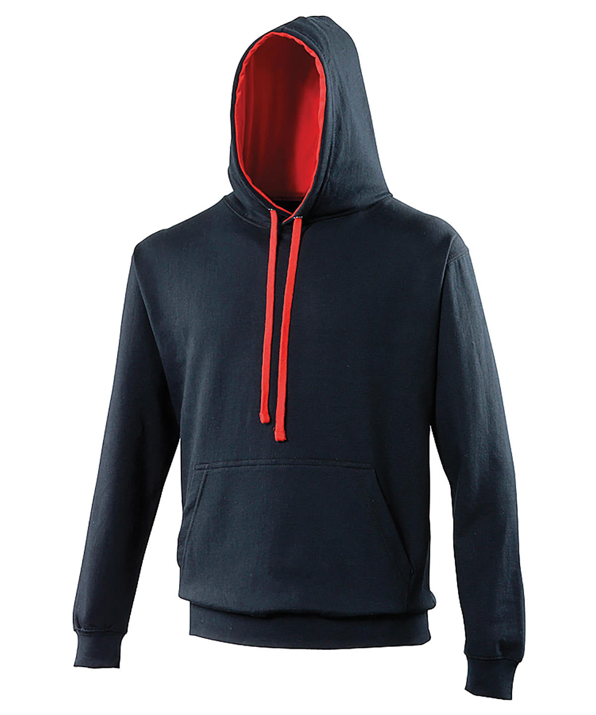 Varsity Hoodie in New French Navy/Fire Red