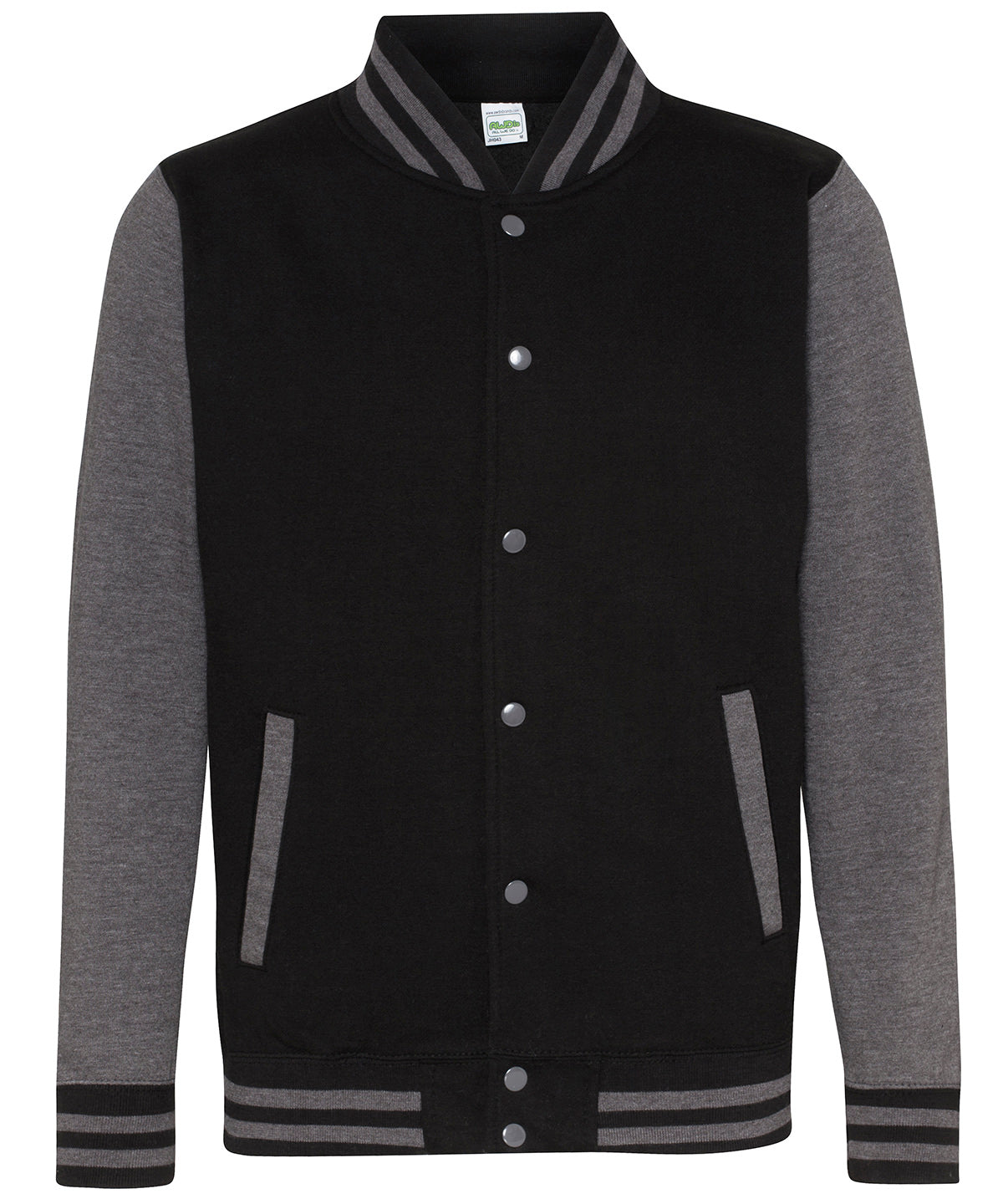 Varsity Jacket in Jet Black/Charcoal