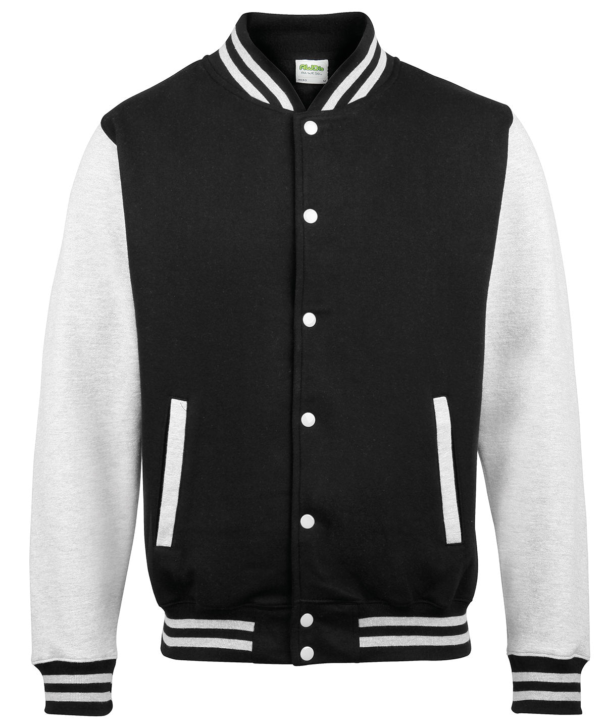 Varsity Jacket in Jet Black/Heather Grey