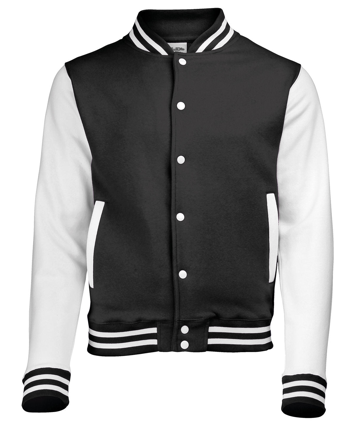 Varsity Jacket in Jet Black/White