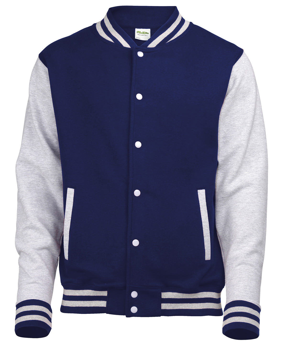 Varsity Jacket in Oxford Navy/Heather Grey