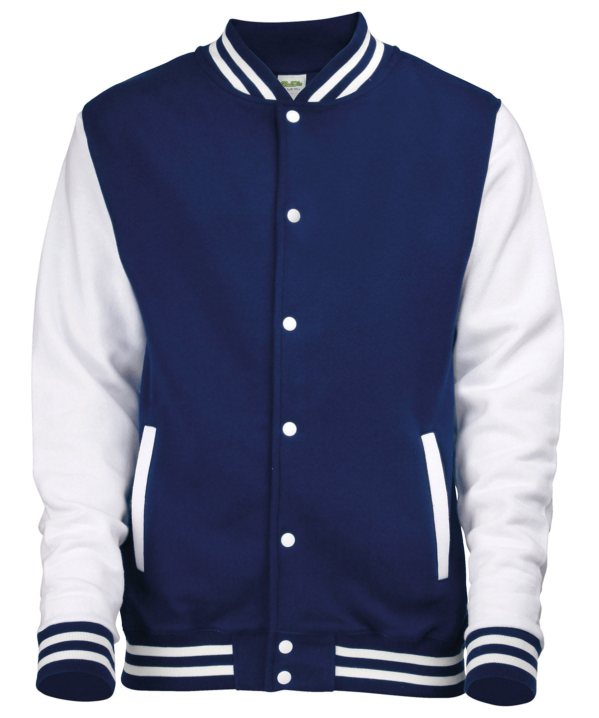 Varsity Jacket in Oxford Navy/White