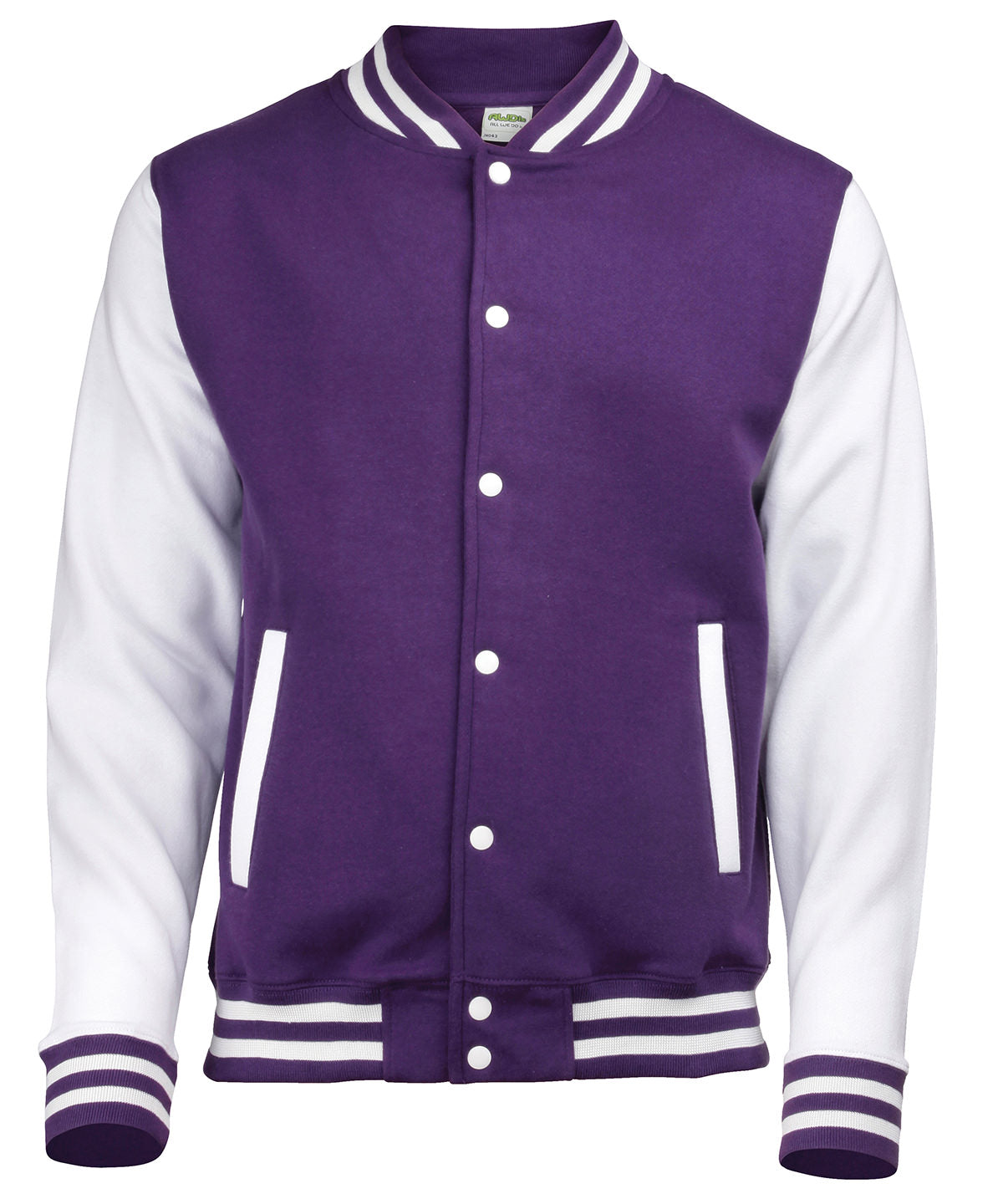 Varsity Jacket in Purple/White
