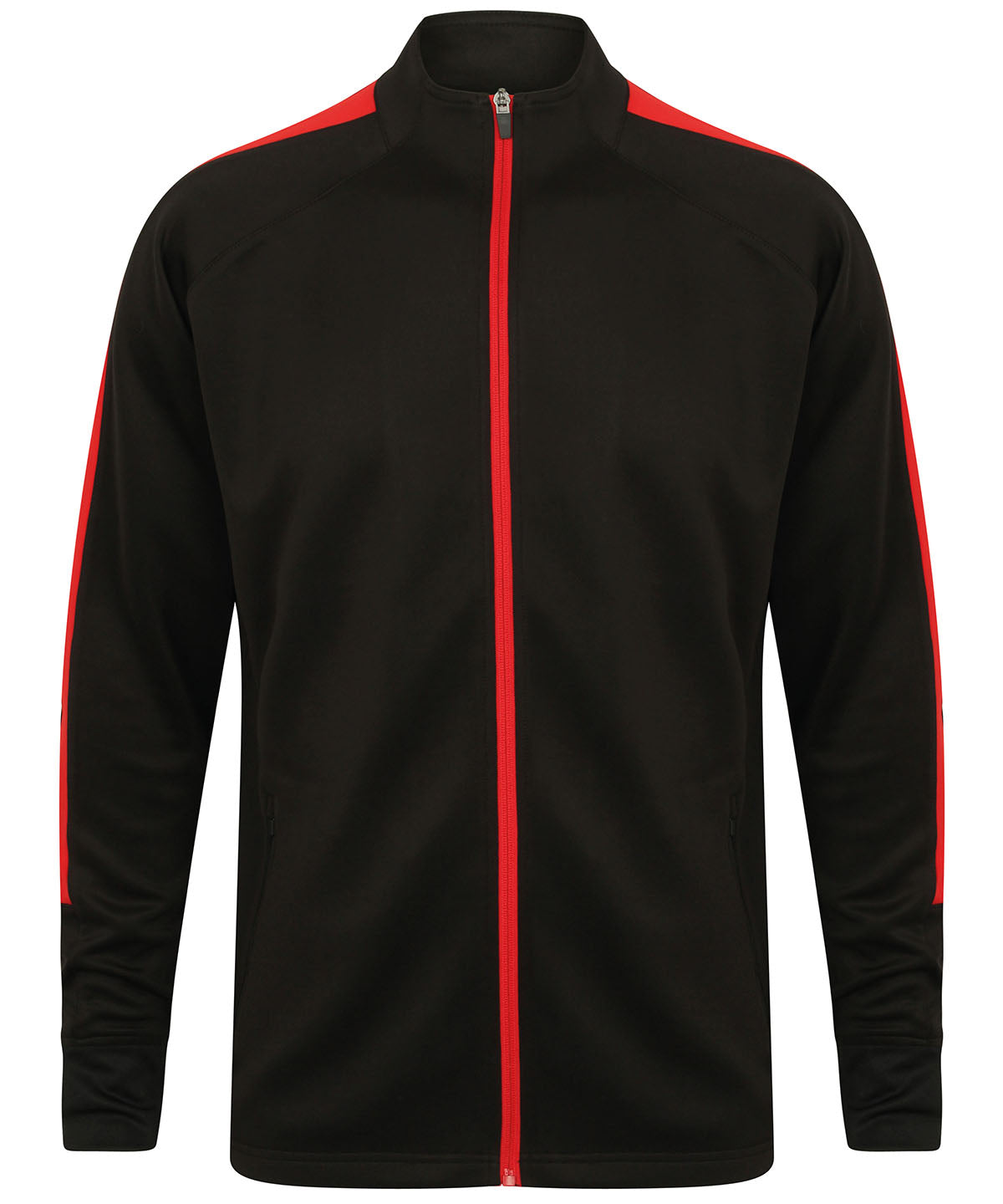 Knitted Tracksuit Top in Black/Red