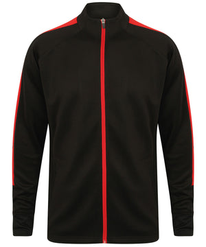 Knitted Tracksuit Top in Black/Red