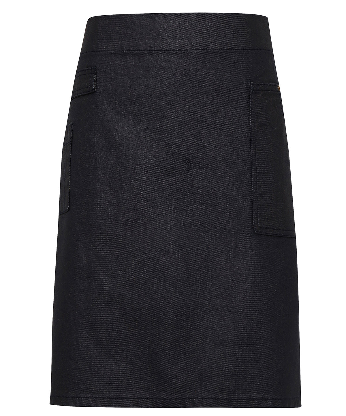 Division Waxed-Look Denim Waist Apron in Indigo/Brown Denim