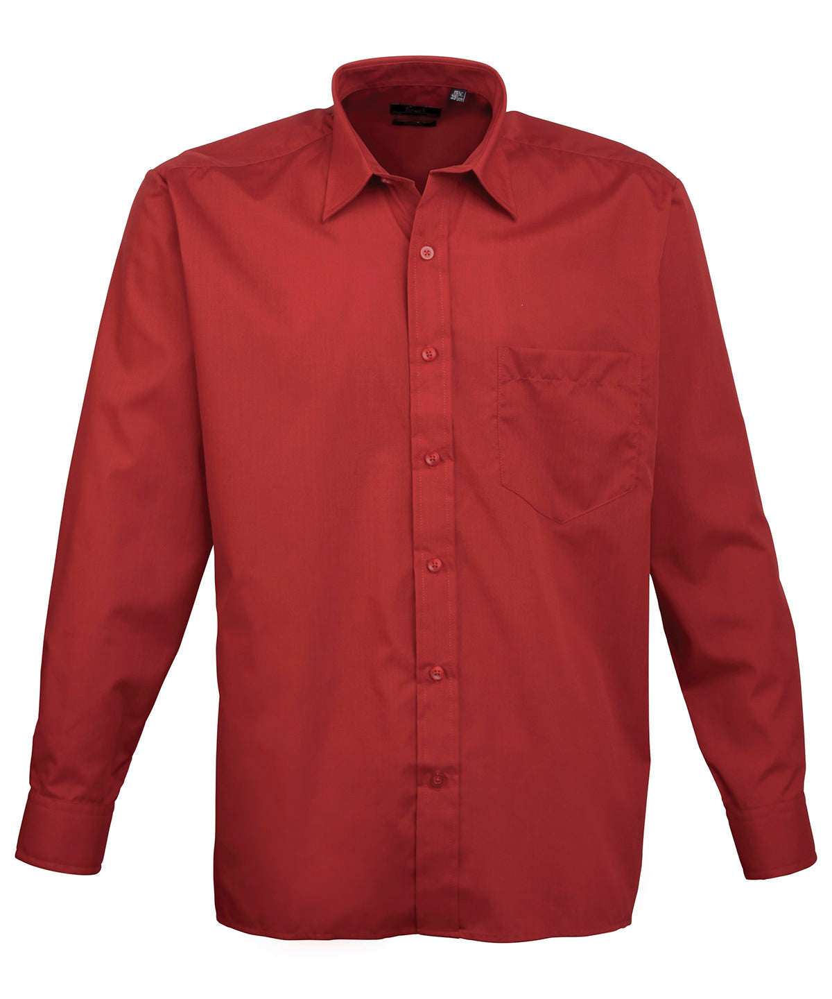 Long Sleeve Poplin Shirt in Burgundy