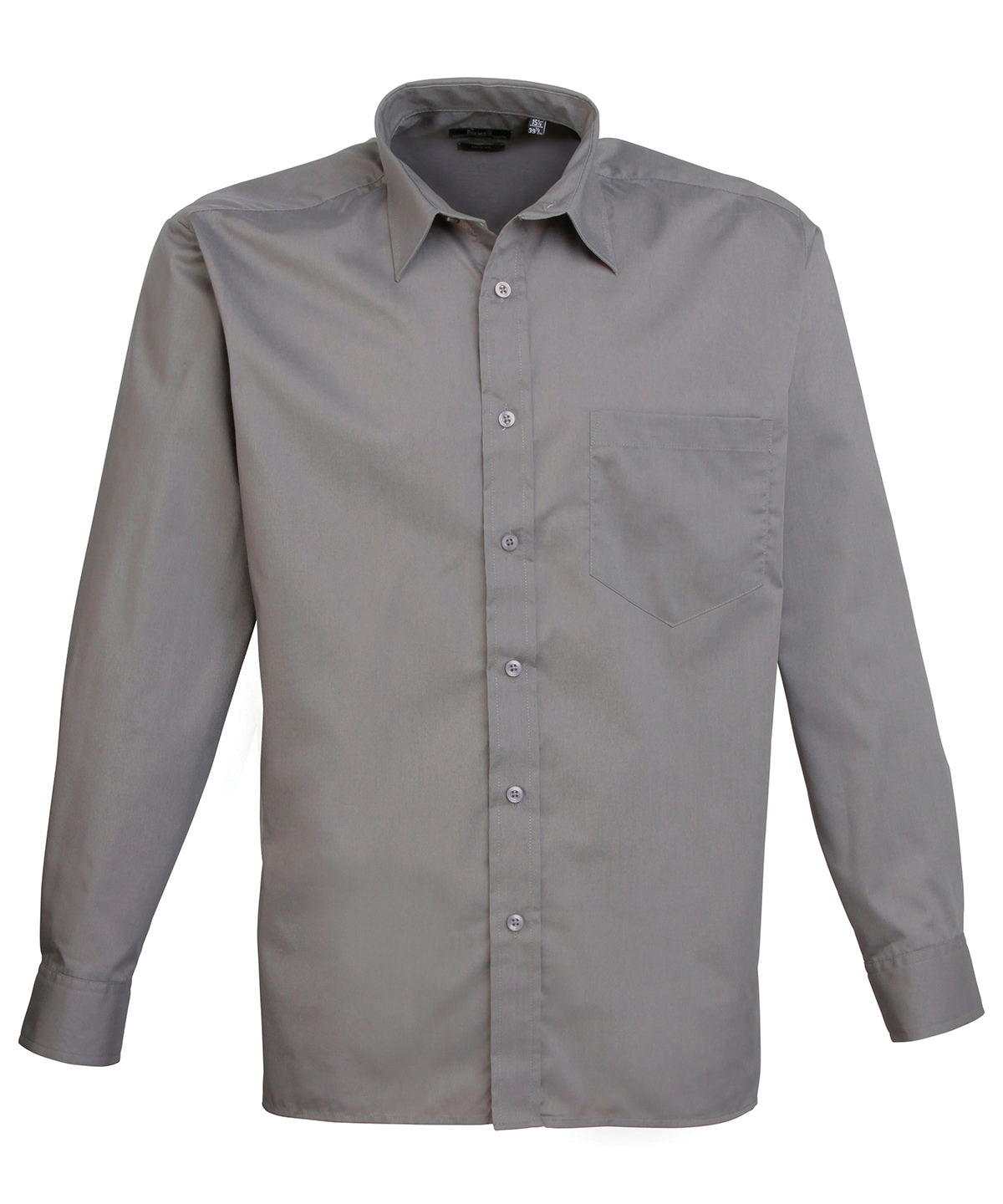 Long Sleeve Poplin Shirt in Dark Grey