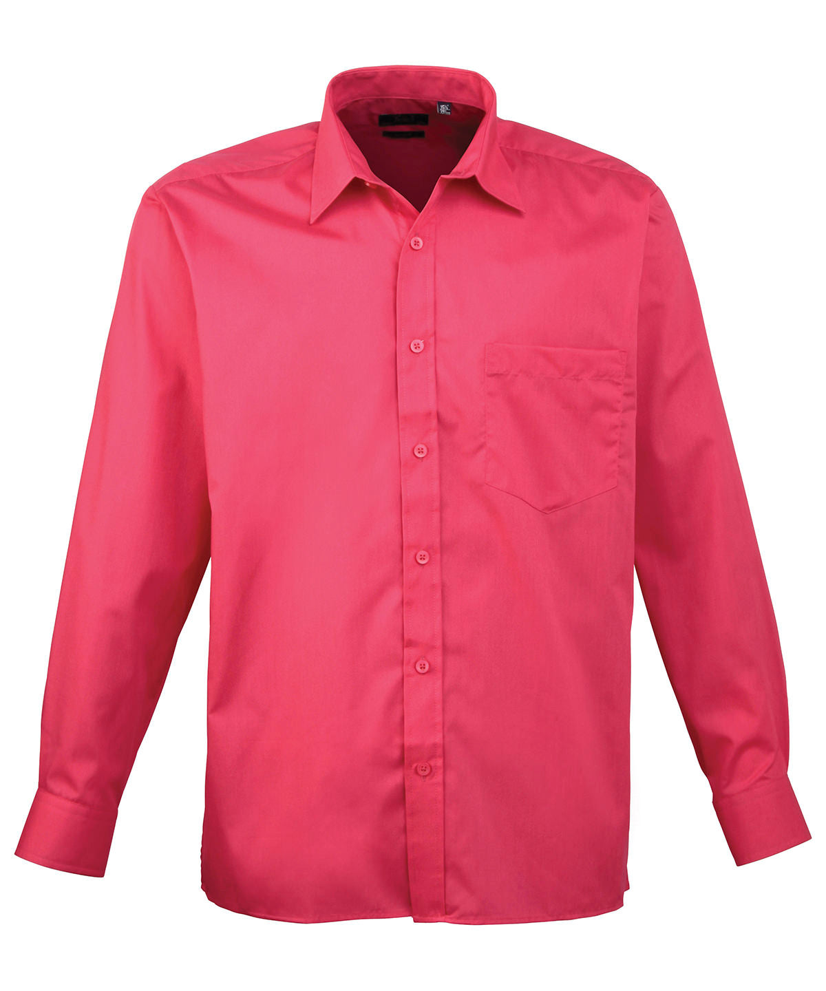 Long Sleeve Poplin Shirt in Hot Pink