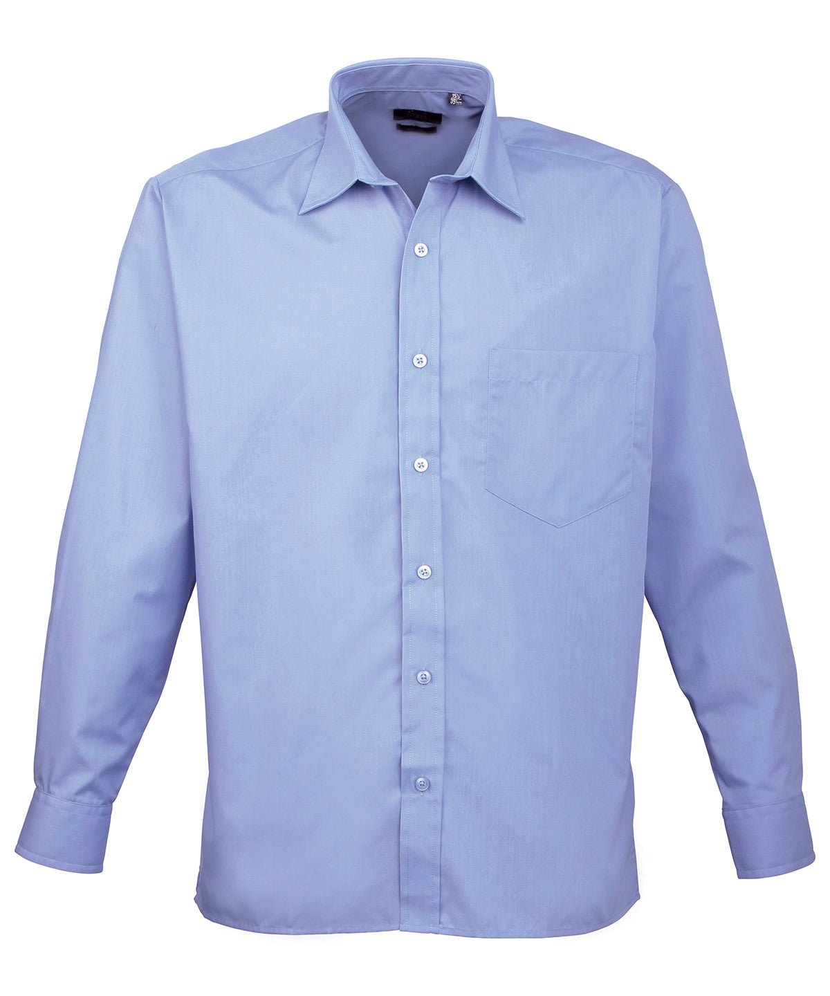 Long Sleeve Poplin Shirt in Mid Blue