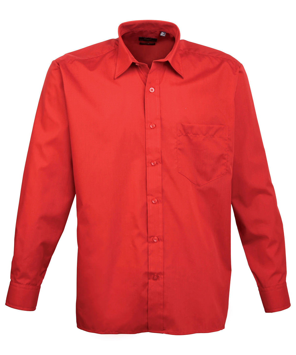 Long Sleeve Poplin Shirt in Red