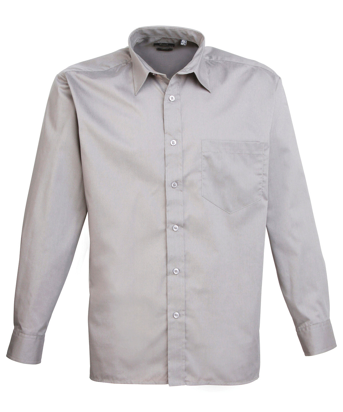 Long Sleeve Poplin Shirt in Silver
