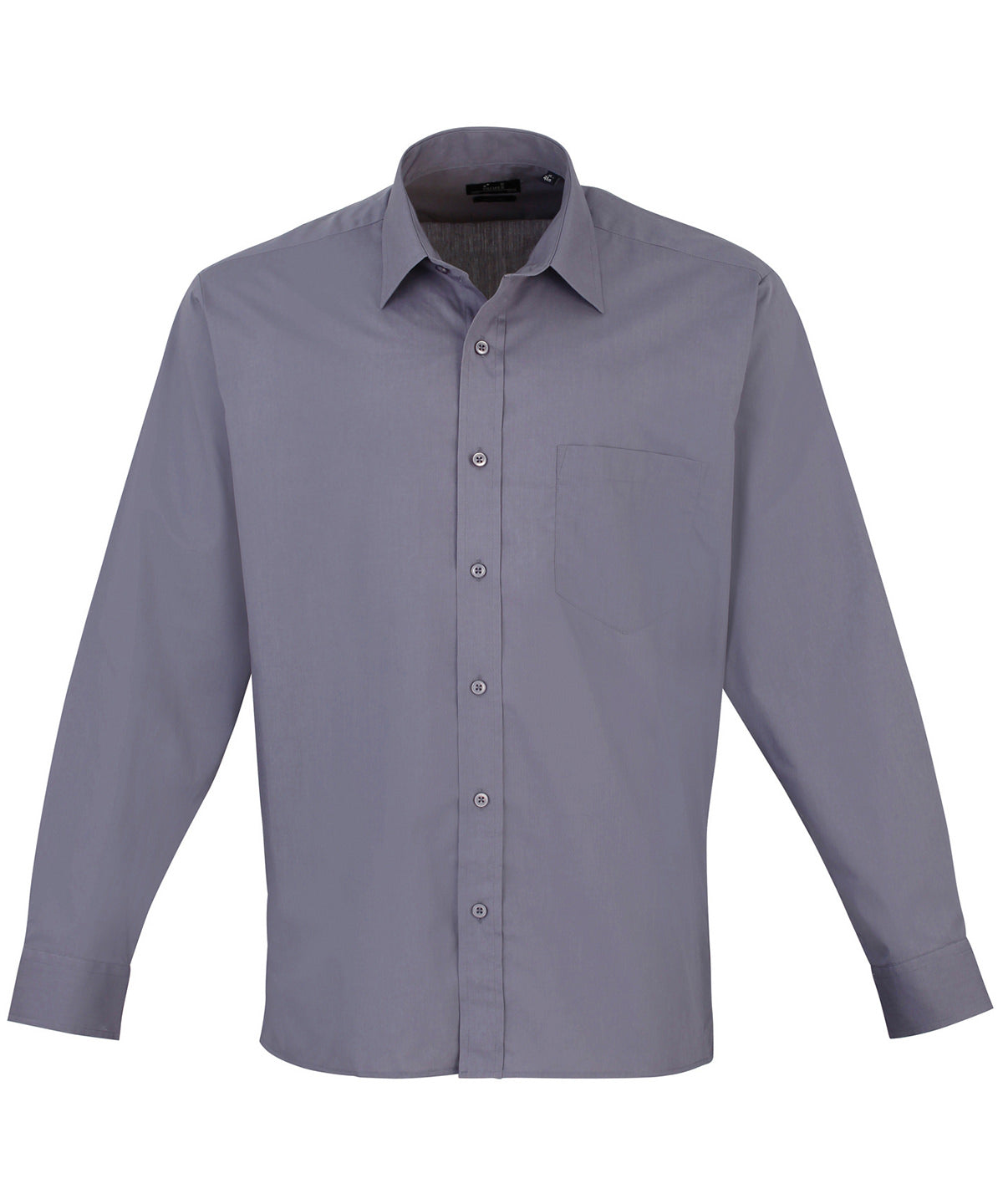 Long Sleeve Poplin Shirt in Steel