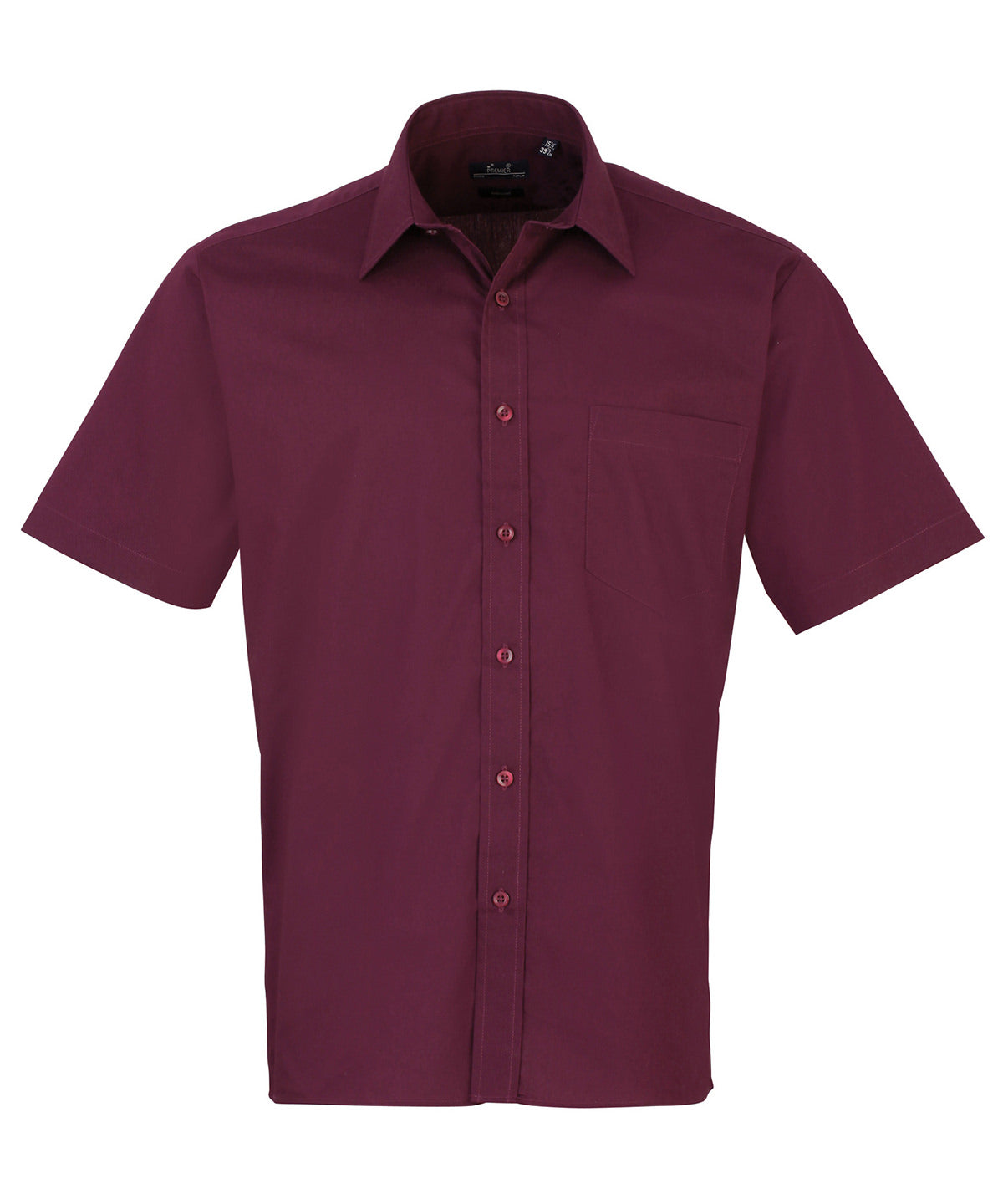 Short Sleeve Poplin Shirt in Aubergine