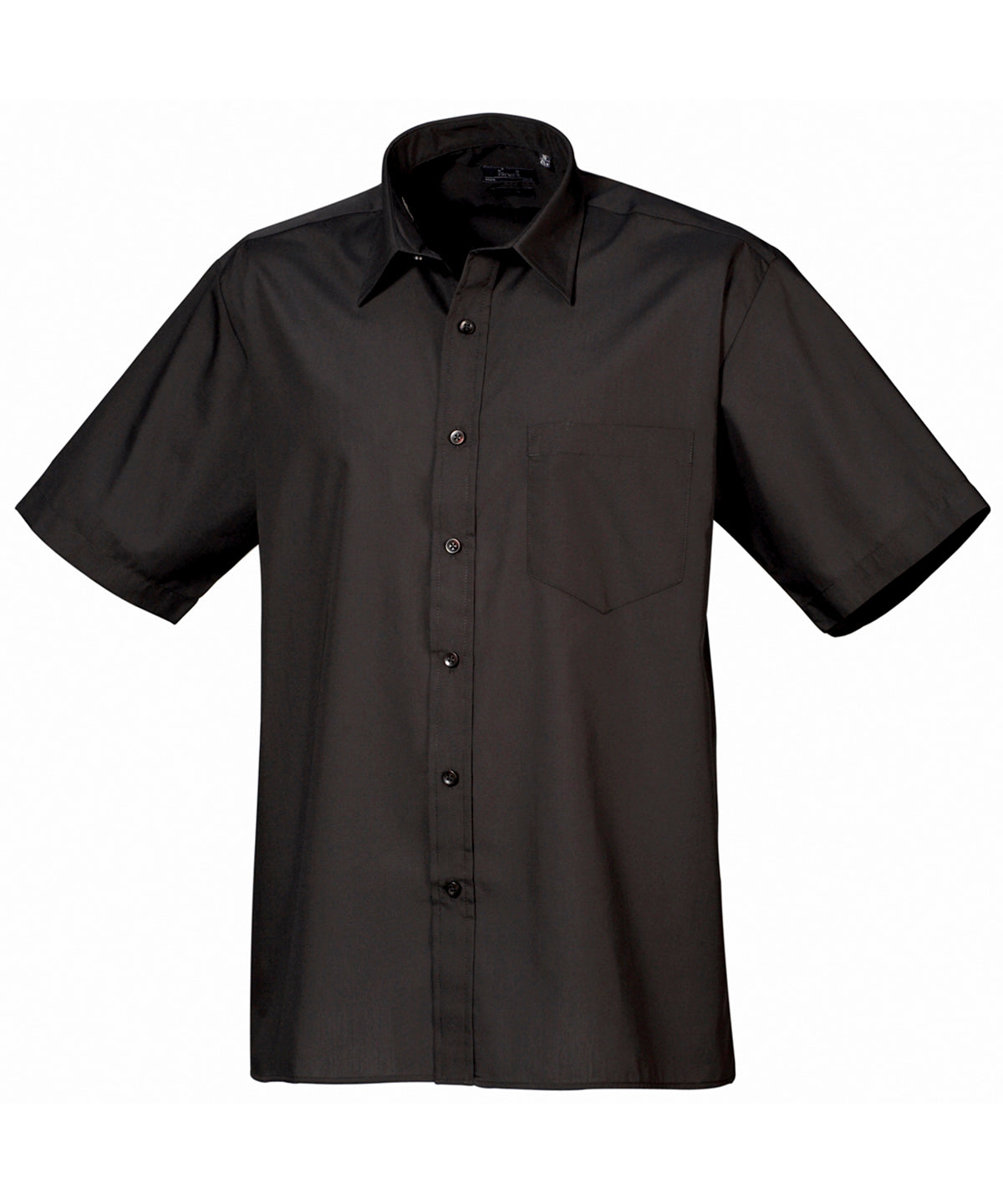 Short Sleeve Poplin Shirt in Black