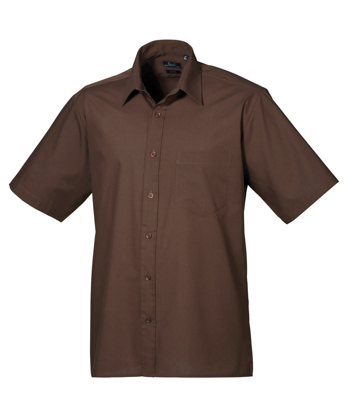 Short Sleeve Poplin Shirt in Brown