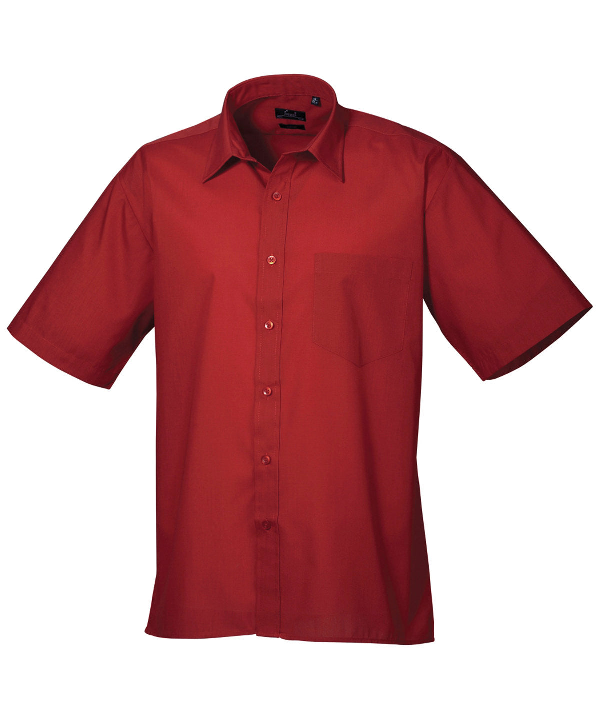 Short Sleeve Poplin Shirt in Burgundy